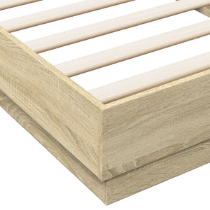 LED Bettgestell Sonoma-Eiche 100x200 cm