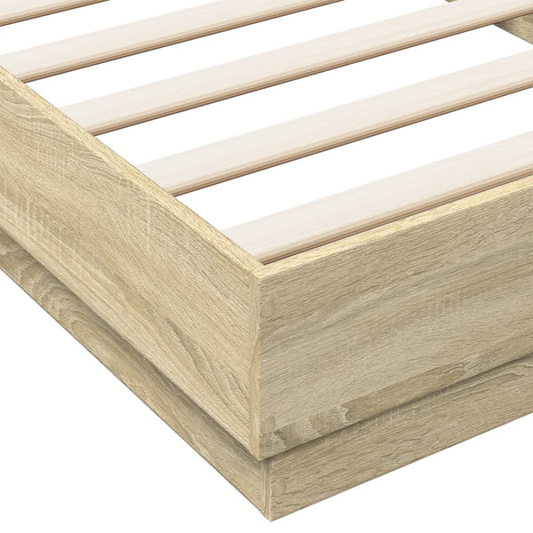 LED Bettgestell Sonoma-Eiche 100x200 cm