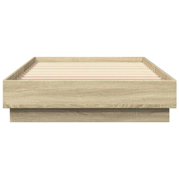 Bettgestell mit LED 90x200 cm Sonoma-Eiche