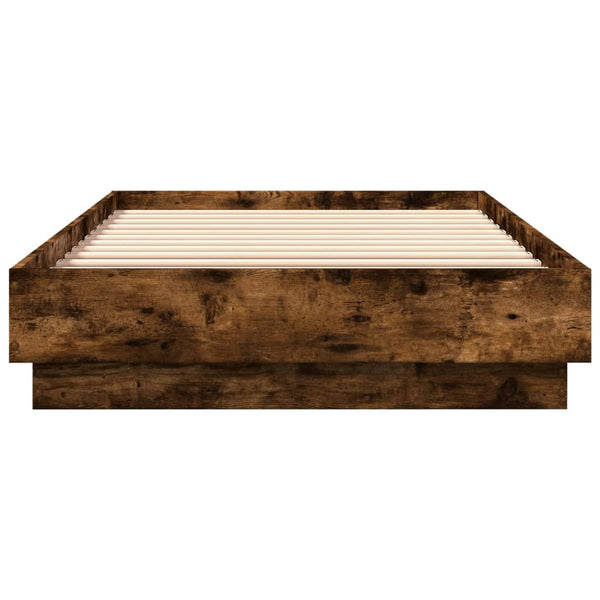 Bettgestell Räuchereiche mit LED 90x200 cm