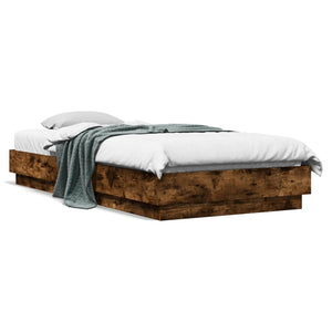 Bettgestell Räuchereiche mit LED 90x200 cm