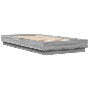 Bettgestell mit LED 90x200 cm Grau