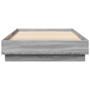 Bettgestell mit LED 90x200 cm Grau