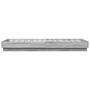 Bettgestell mit LED 90x200 cm Grau