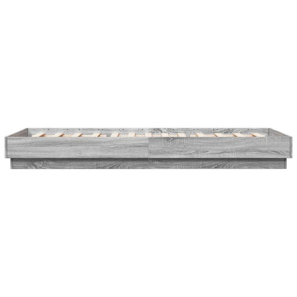Bettgestell mit LED 90x200 cm Grau