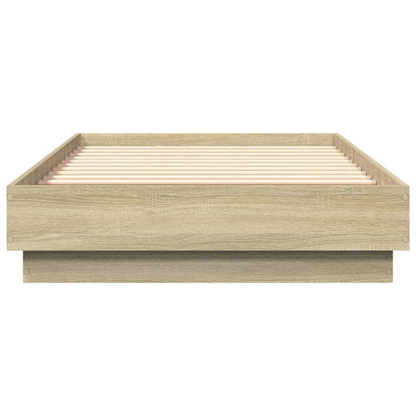 Bettgestell mit LED 90x190 cm Sonoma-Eiche