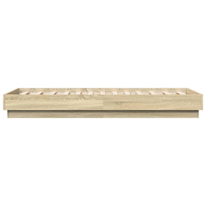 Bettgestell mit LED 90x190 cm Sonoma-Eiche