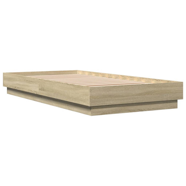 Bettgestell mit LED 90x190 cm Sonoma-Eiche