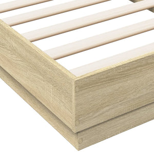 Bettgestell mit LED 90x190 cm Sonoma-Eiche