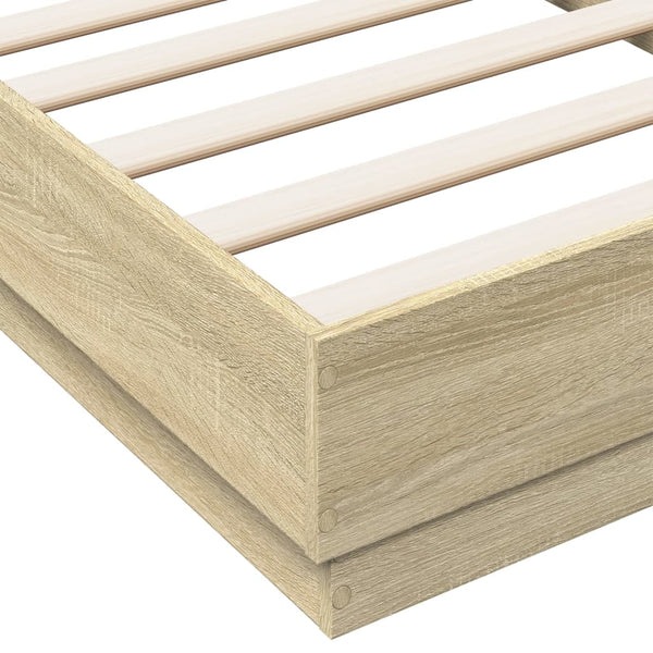 Bettgestell mit LED 90x190 cm Sonoma-Eiche