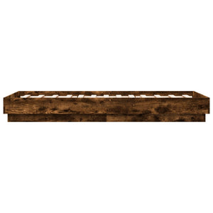 LED Bettgestell Räuchereiche 90x190 cm