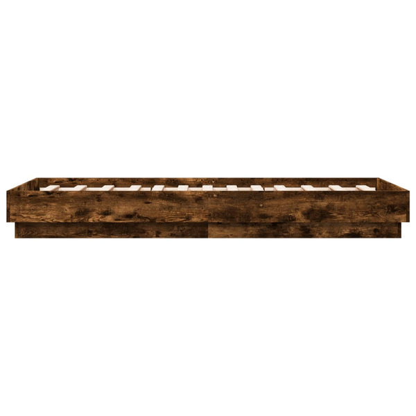 LED Bettgestell Räuchereiche 90x190 cm