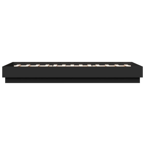 Bettgestell mit LED Schwarz 75x190 cm