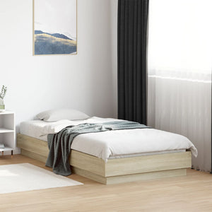 Bettgestell mit LED 75x190 cm Sonoma-Eiche