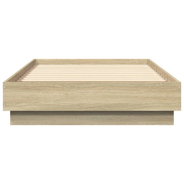 Bettgestell mit LED 75x190 cm Sonoma-Eiche