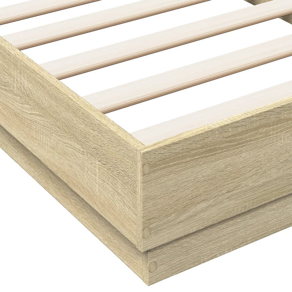 Bettgestell mit LED 75x190 cm Sonoma-Eiche