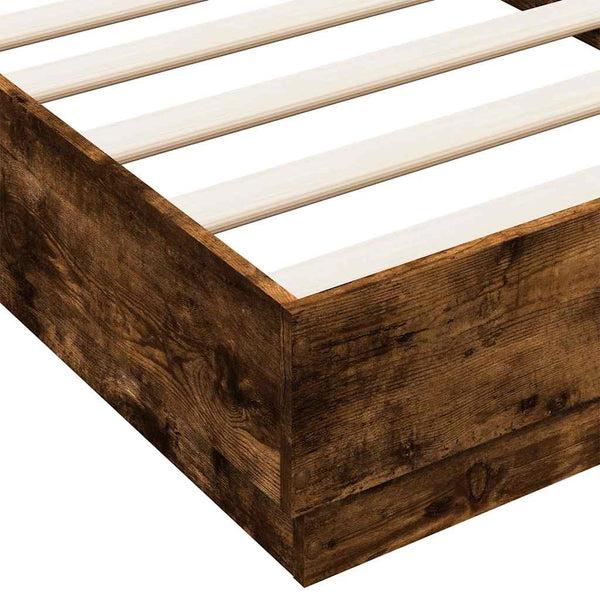 Bettgestell Räuchereiche mit LED 75x190 cm