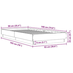 Bettgestell Schwarz 90x190 cm