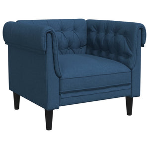 3-tlg. Blaue Stoff Sofagarnitur