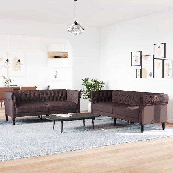 2-teilige Sofagarnitur Dunkelbraun Stoff
