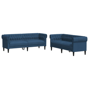 2-teilige blaue Sofagarnitur