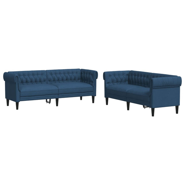 2-teilige blaue Sofagarnitur