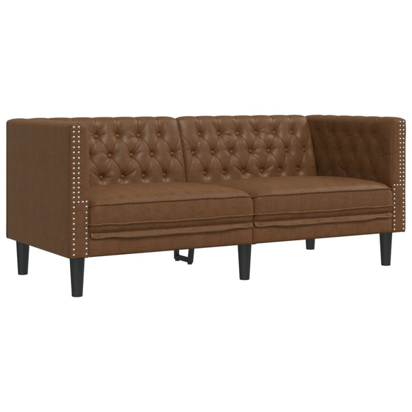 3-teiliges Chesterfield Sofa Set Braun