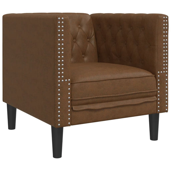 3-teiliges Chesterfield Sofa Set Braun