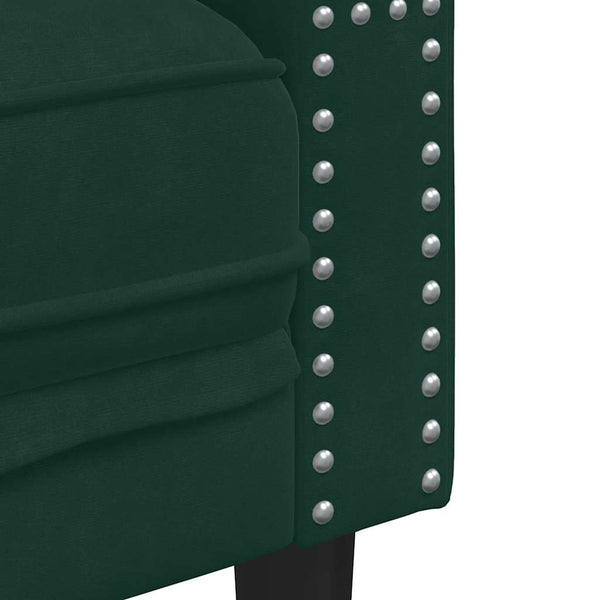 2-tlg. Dunkelgrünes Chesterfield Sofa-Set mit Nackenrollen