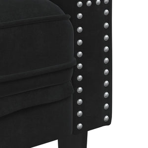 Chesterfield Sofa Set 2-teilig Schwarz Samt