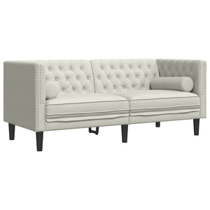 Chesterfield Sofa Set Creme Samt 2-teilig