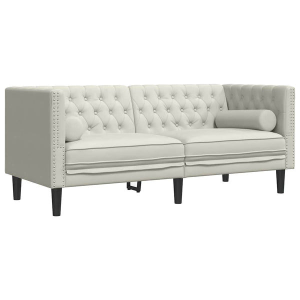 Chesterfield Sofa Set Creme Samt 2-teilig