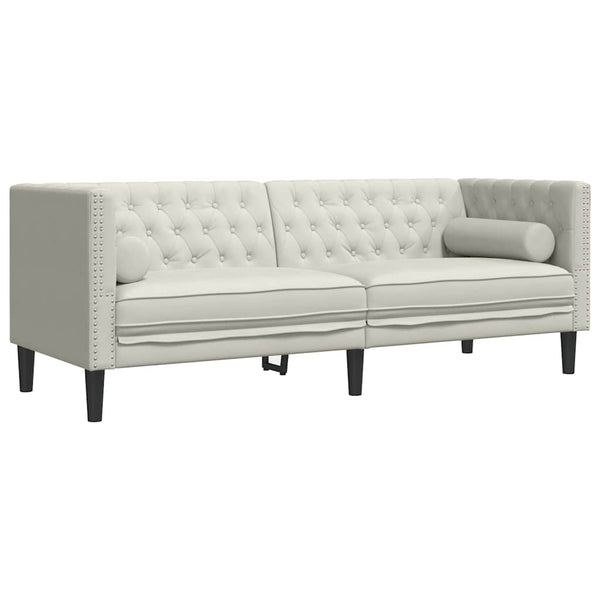 Chesterfield Sofa Set Creme Samt 2-teilig