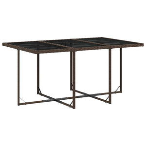 vidaXL Salon de jardin à dîner 7 pcs avec coussins résine tressée marron
