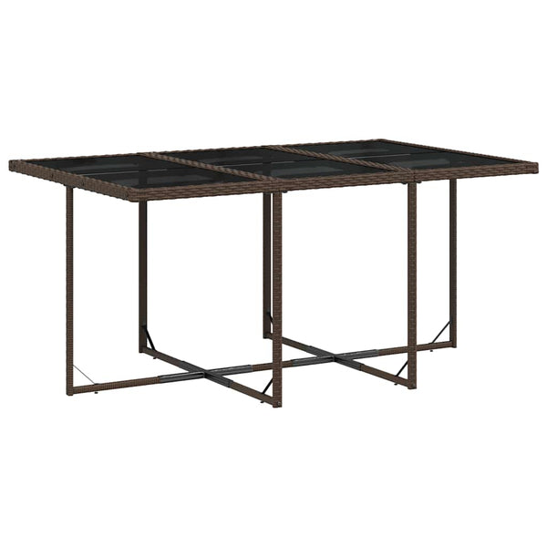 vidaXL Salon de jardin à dîner 7 pcs avec coussins résine tressée marron