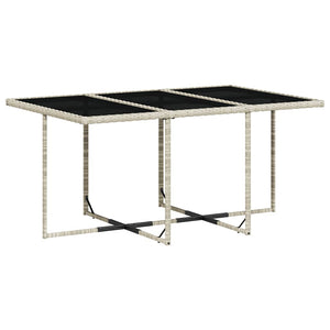vidaXL Ensemble repas de jardin 7 pcs avec coussins Résine tressée Gris clair