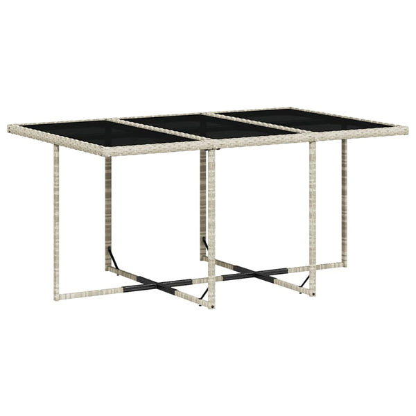 vidaXL Ensemble repas de jardin 7 pcs avec coussins Résine tressée Gris clair