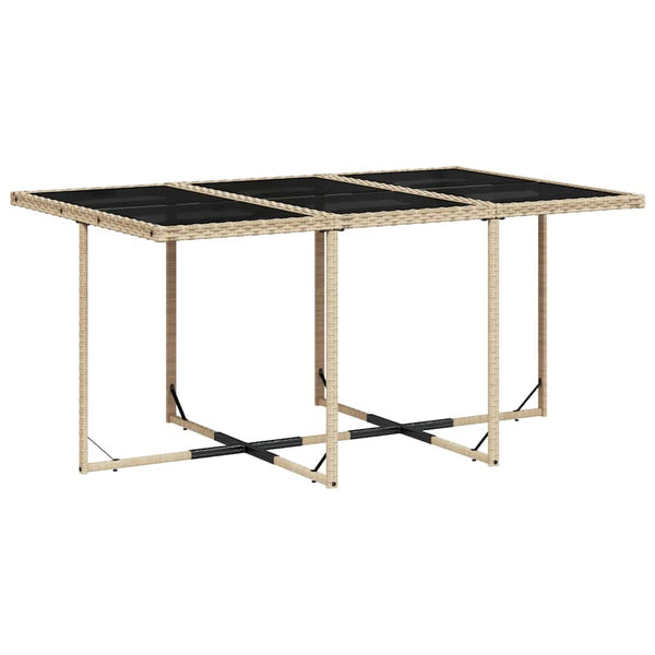 vidaXL Ensemble de salle à manger de jardin 7 pièces avec coussins, mélange beige, rotin PE