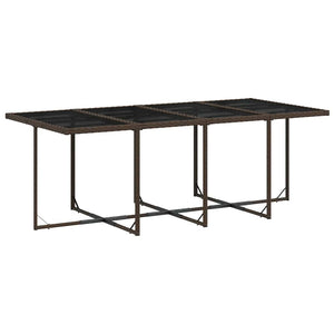vidaXL Salle à manger de jardin 9 pcs avec coussins Marron Résine tressée