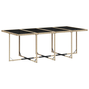 vidaXL Ensemble de salle à manger de jardin 9 pcs avec coussins en poly rotin mélangé beige
