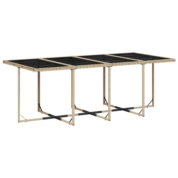 vidaXL Ensemble de salle à manger de jardin 9 pcs avec coussins en poly rotin mélangé beige