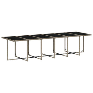 13-teilige Garten Essgruppe Grau Poly Rattan