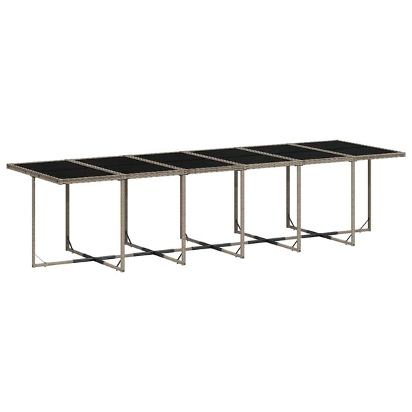 13-teilige Garten Essgruppe Grau Poly Rattan