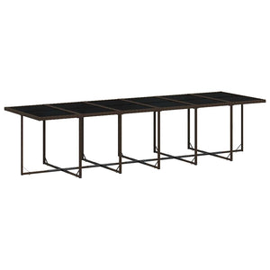 13-tlg. Garten Essgruppe Braun Poly Rattan mit Kissen