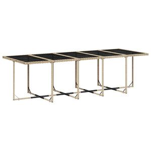 vidaXL Ensemble de salle à manger de jardin 15 pièces avec coussins, Résine tressée, Mélange de beige