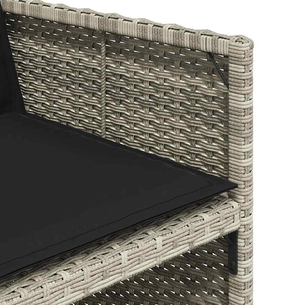 17-tlg. Garten Essgruppe Hellgrau Poly Rattan mit Kissen