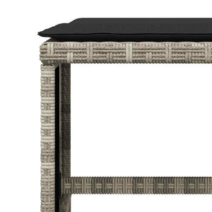 17-tlg. Garten Essgruppe Hellgrau Poly Rattan mit Kissen