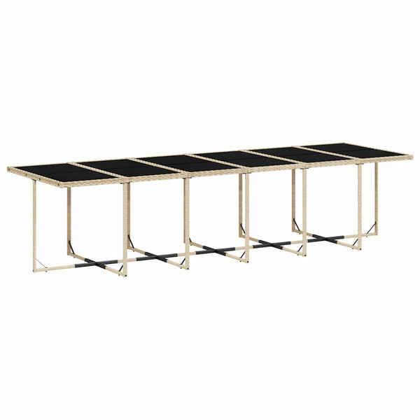 vidaXL Ensemble de salle à manger de jardin 17 pcs avec coussins, mélange de poly-rotin beige
