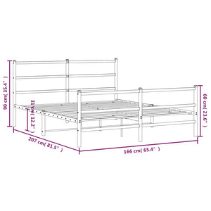 Metall Bettgestell Schwarz 160x200 cm
