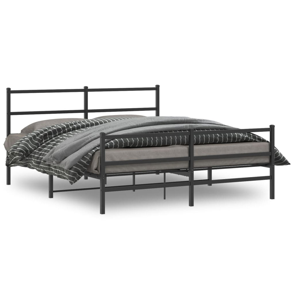 Metall Bettgestell Schwarz 160x200 cm